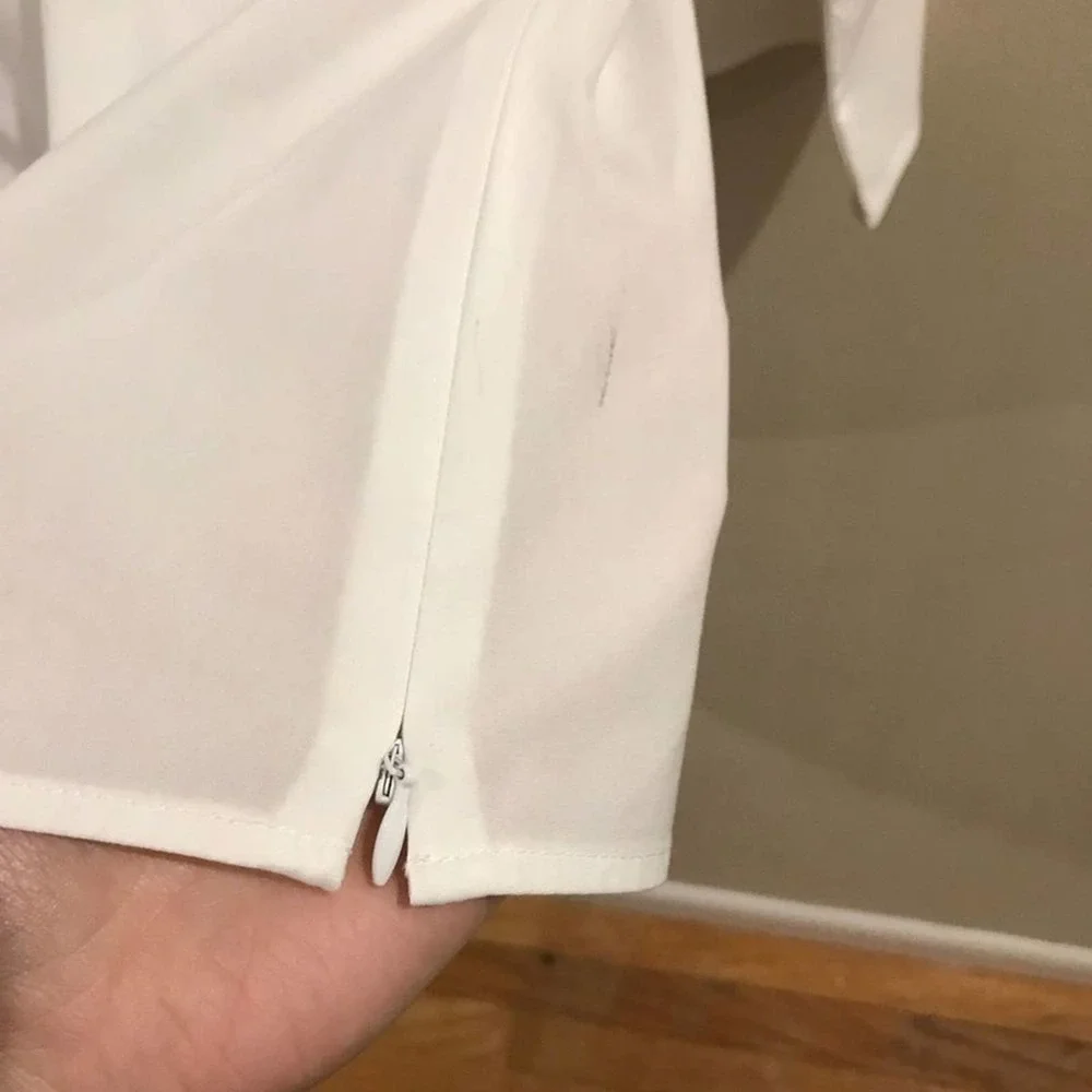 TALBOTS White Ruffle Long Sleeve Blouse Size XS - Picture 6 of 8